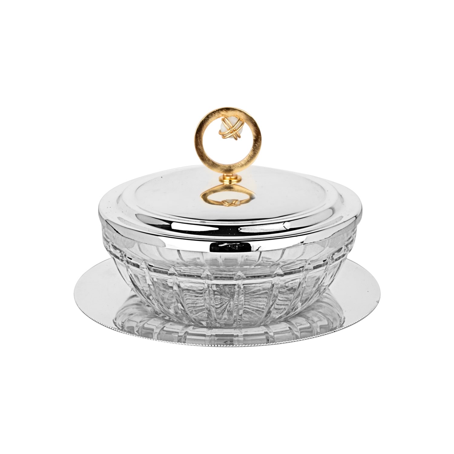 Kapaklı Kristalize Kesme Cam Kapaklı Kase