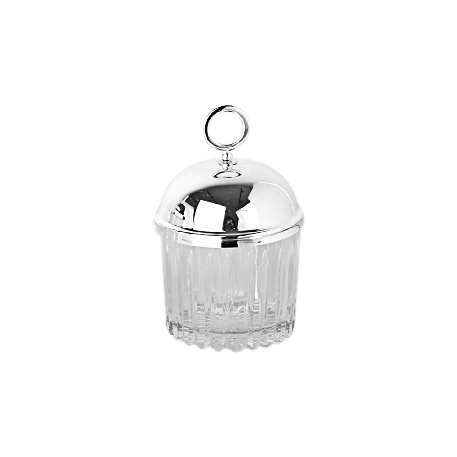 Kapaklı Kristalize Kesme Cam Silindir Kase