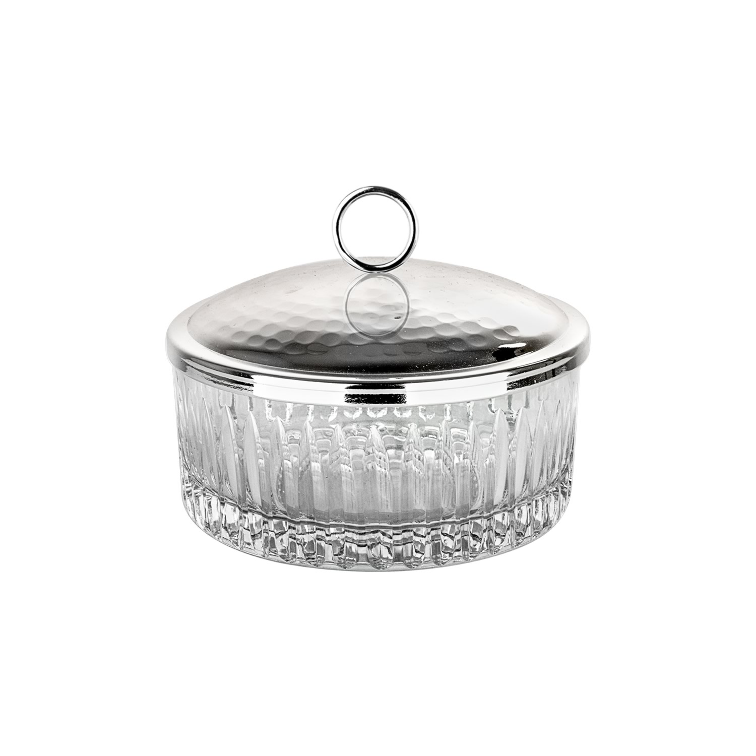 Kapaklı Kristalize Kesme Cam Yayvan Kase