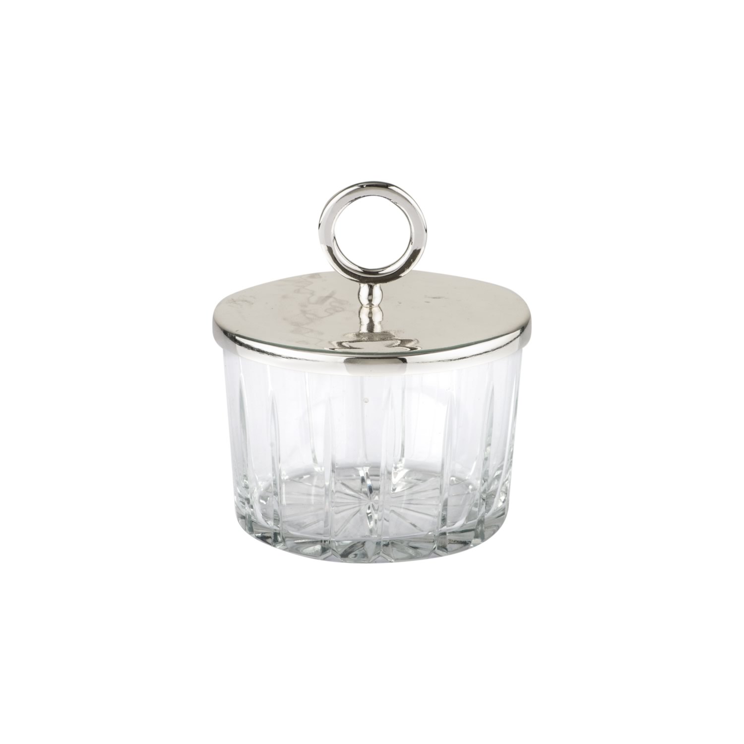 Kapaklı Kristalize Kesme Cam Silindir Kase