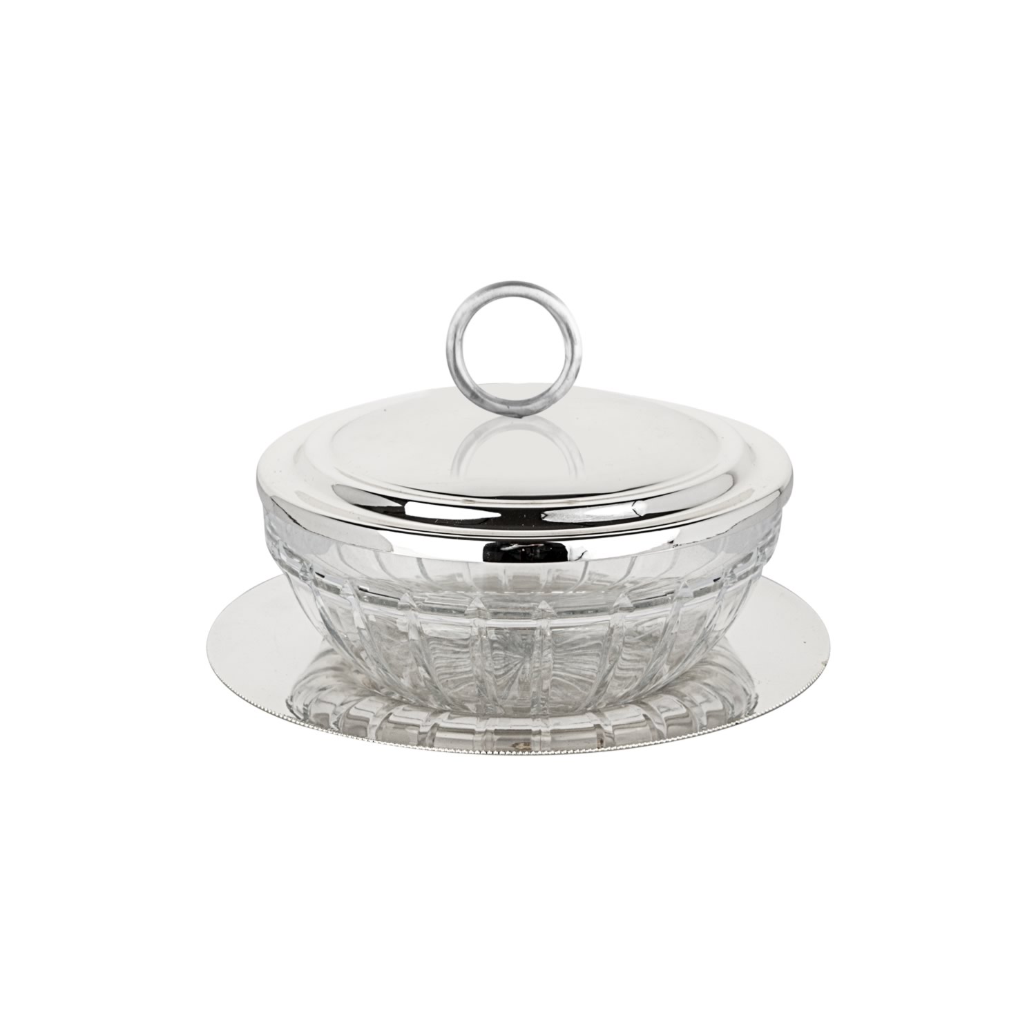 Kapaklı Kristalize Kesme Cam Kapaklı Kase