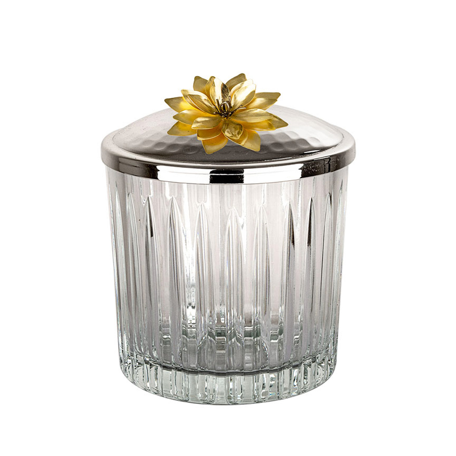 Kapaklı Kristalize Kesme Cam Silindir Kase