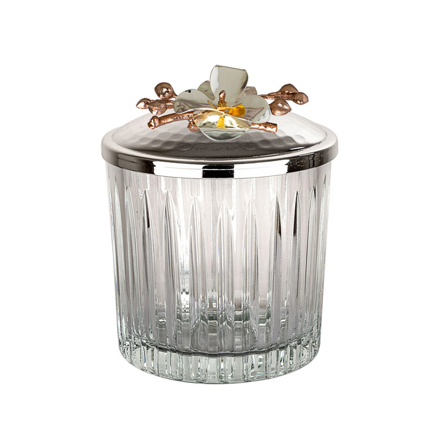 Kapaklı Kristalize Kesme Cam Silindir Kase