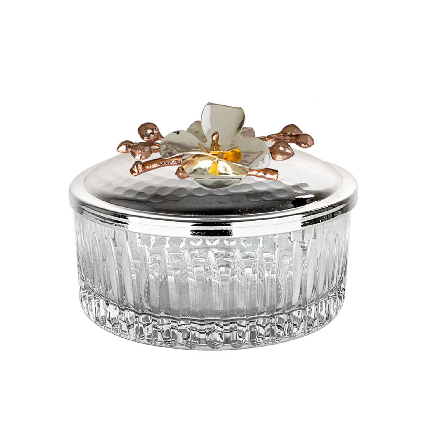 Kapaklı Kristalize Kesme Cam Yayvan Kase