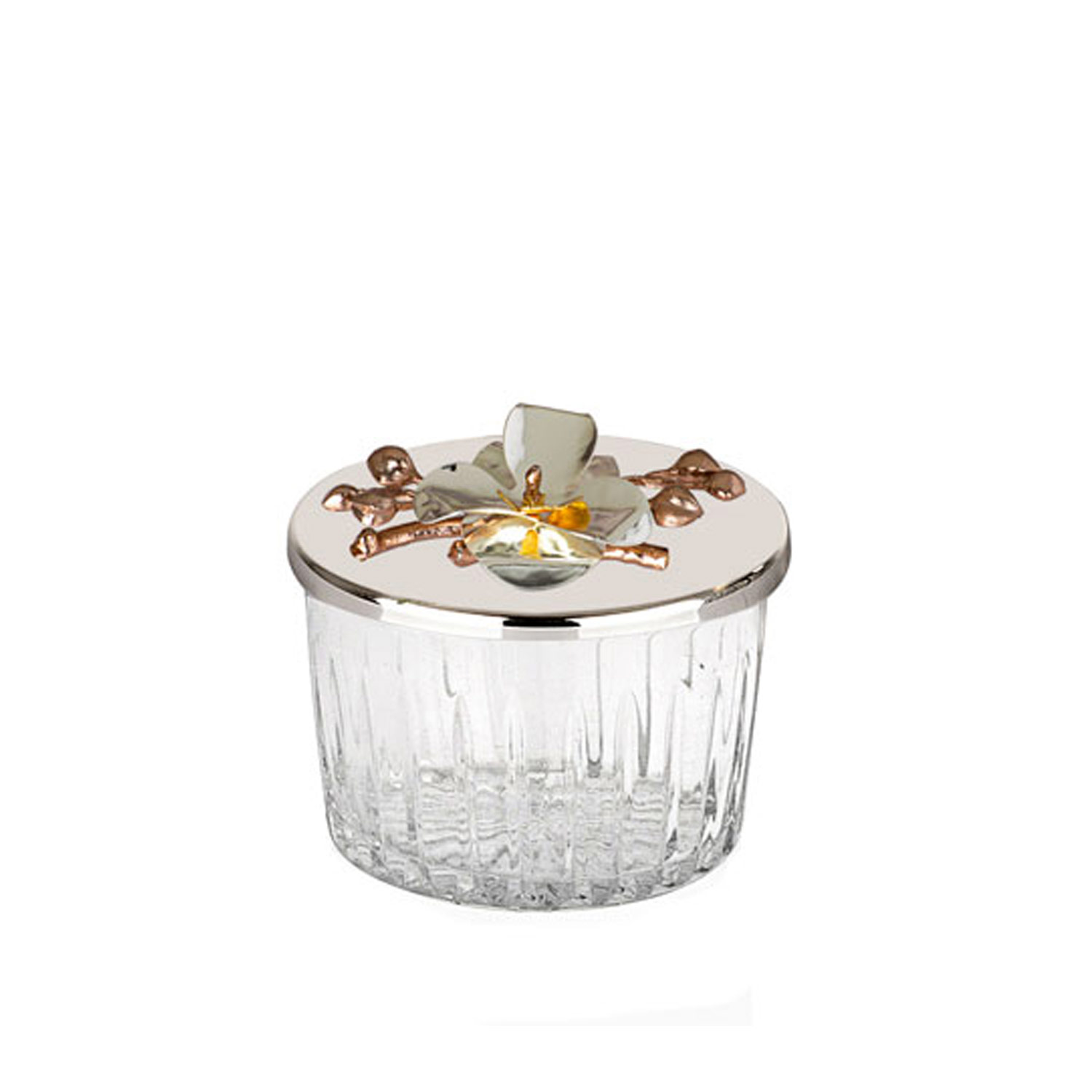 Kapaklı Kristalize Kesme Cam Silindir Kase