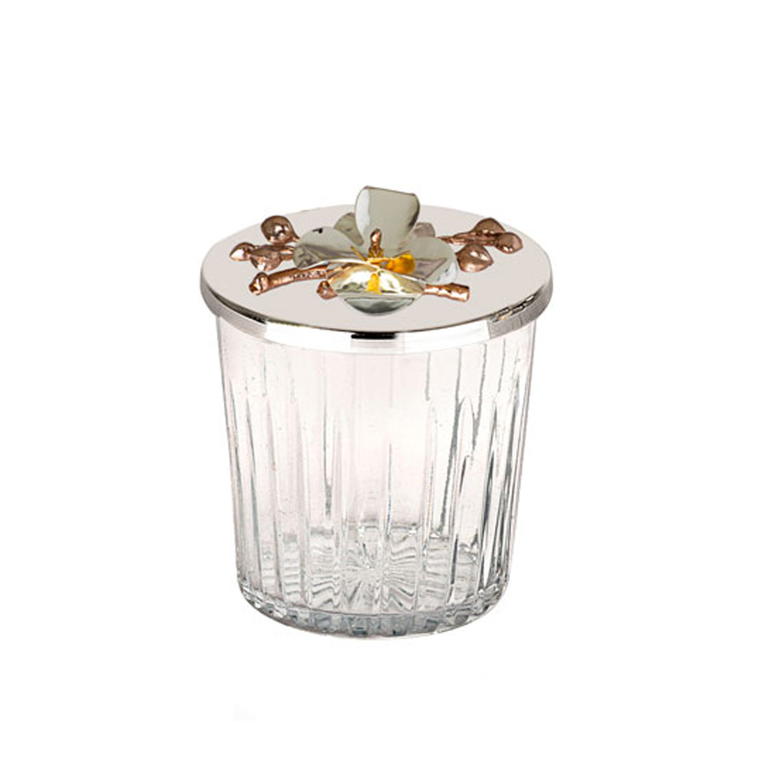 Kapaklı Kristalize Kesme Cam Silindir Kase