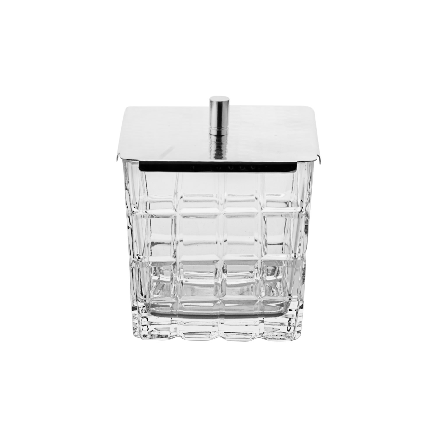 Kapaklı Kristalize Kesme Kare Cam Kase