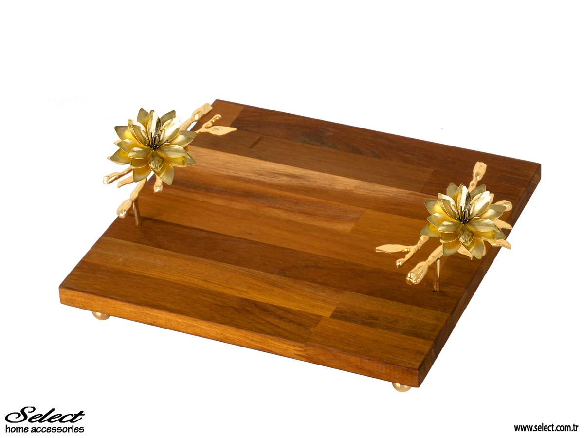 Lotus Ahşap Kare Sunumluk 32x32cm