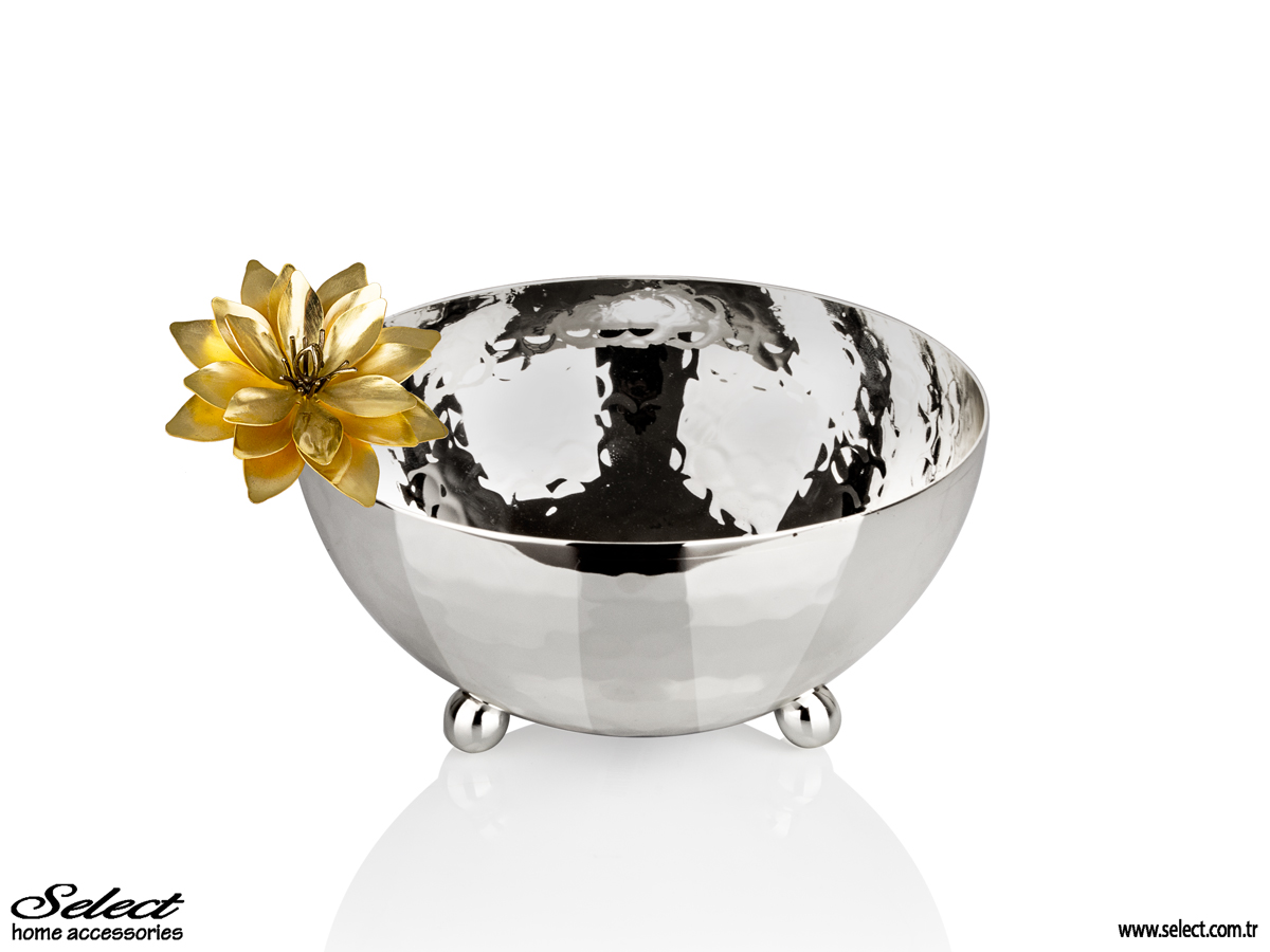 Lotus Ayaklı Yuvarlak Kase 14x7cm