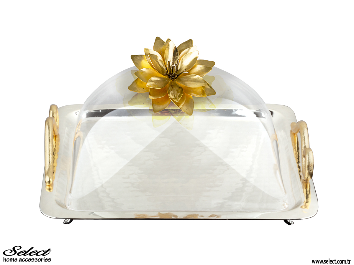Lotus Kare Pleksi Kapaklı Servis Tepsisi 31cm