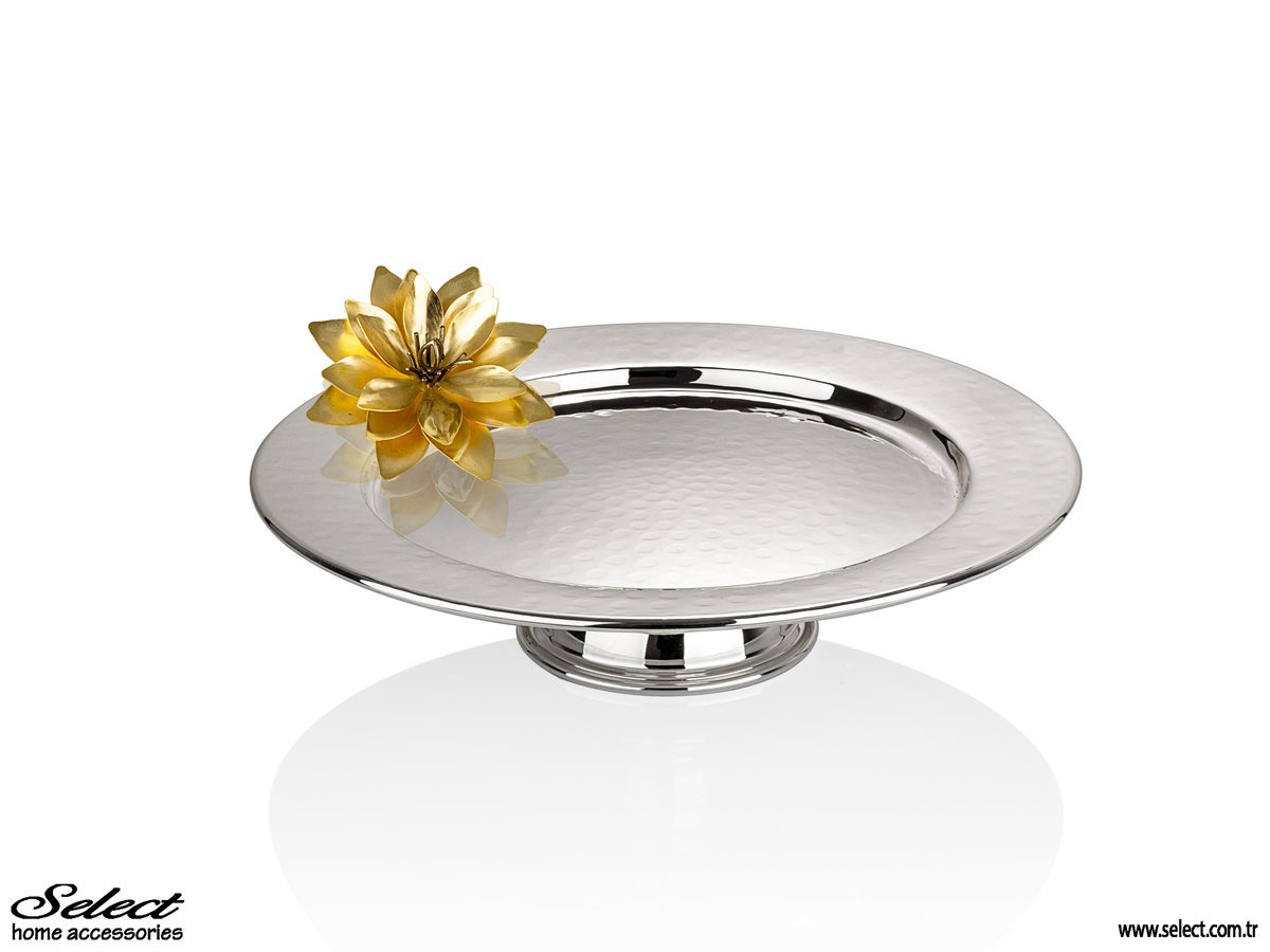 Lotus Yuvarlak Ayaklı Servis Tabağı 33cm