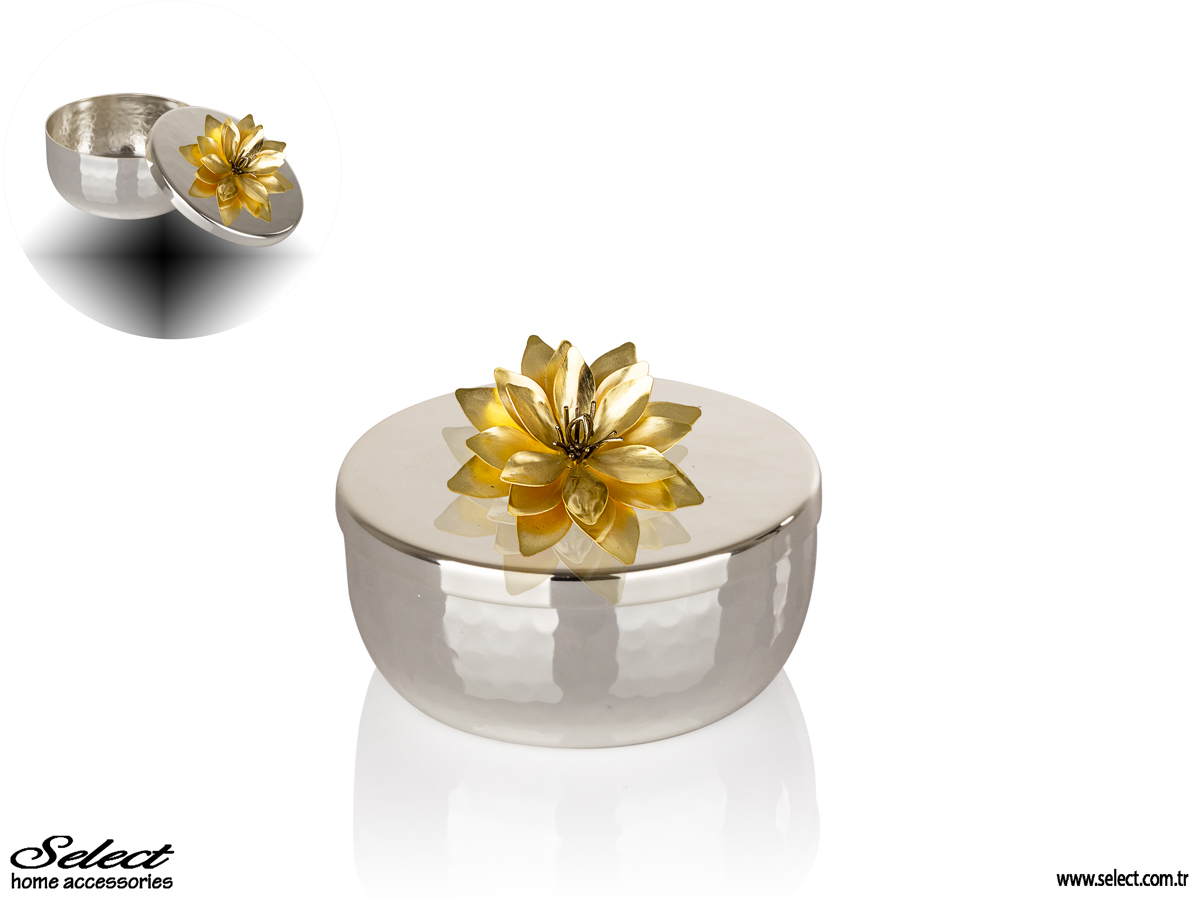 Lotus Yuvarlak Düz Kutu I 15x6cm