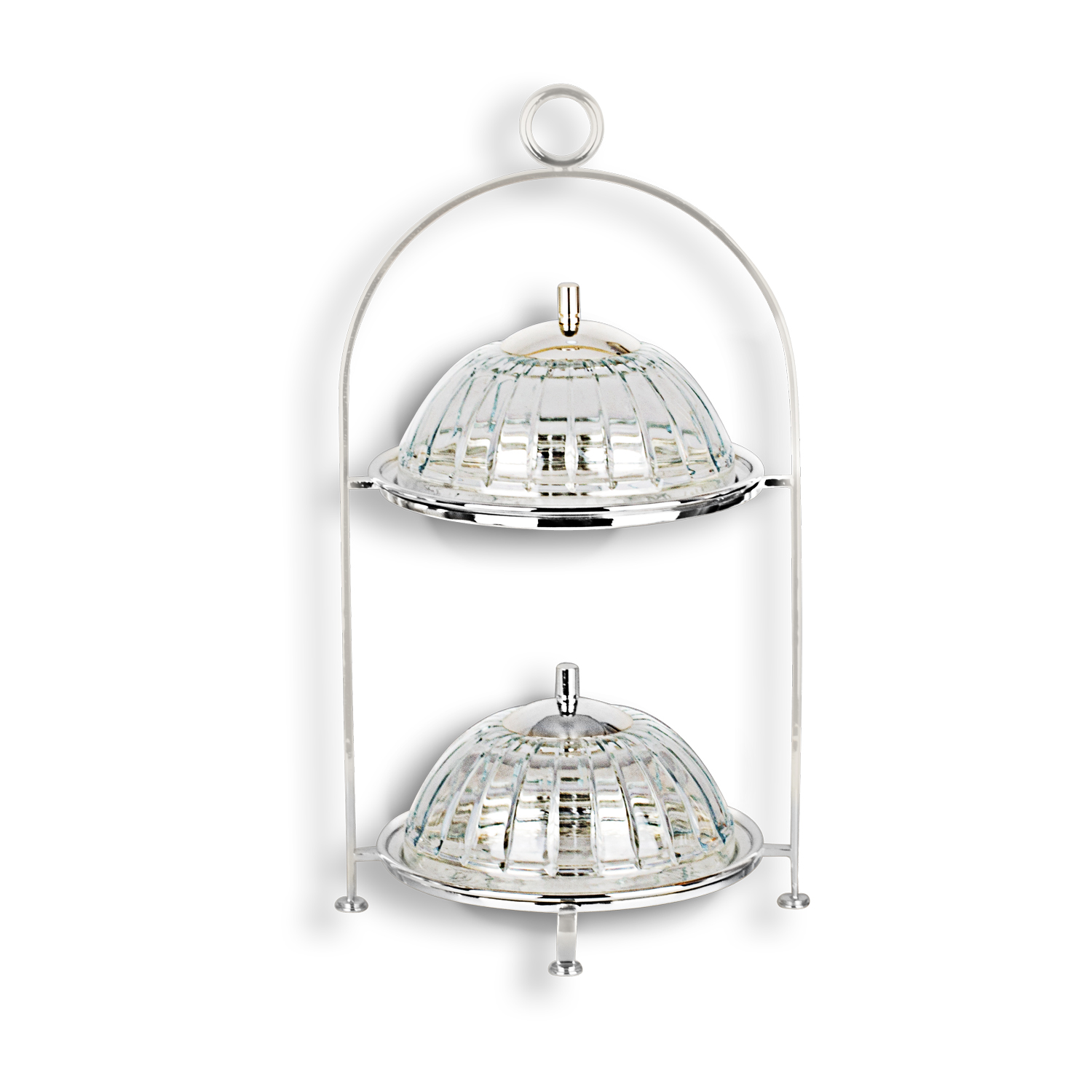 Modena I Cam Kapaklı İki Katlı Servis Standı 25cm