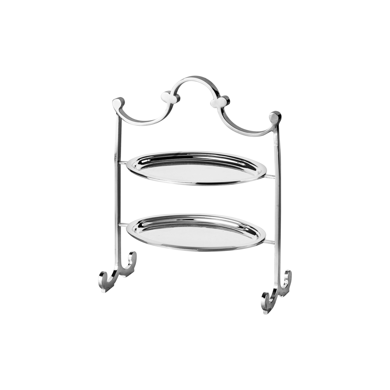 Modena II Gümüş 2 Katlı Pastalık 17x11cm