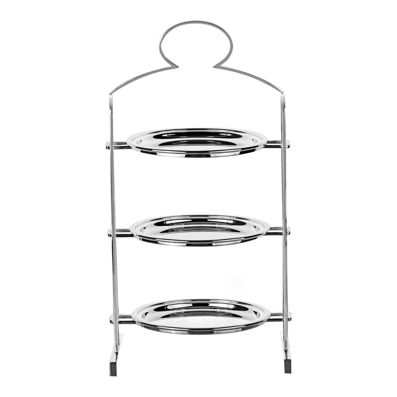 Modena II Gümüş 3 Katlı Servislik 19x47cm